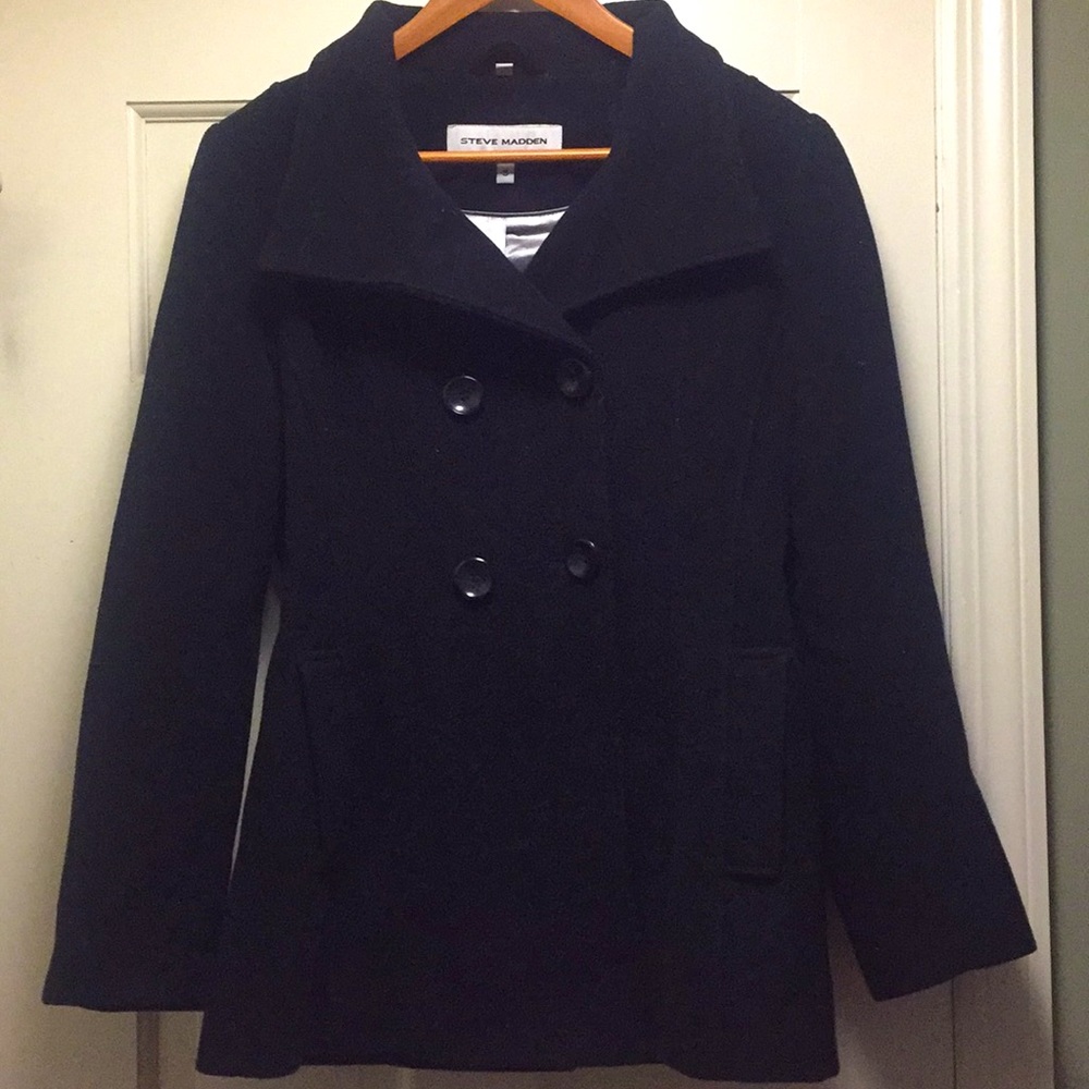Steve Madden Women’s Black Peacoat